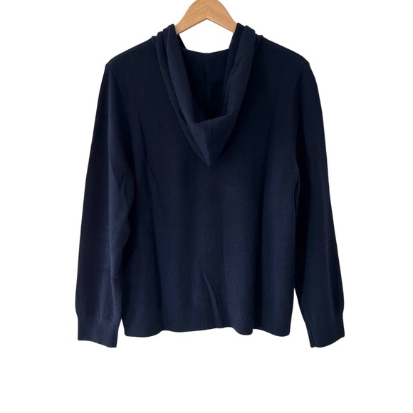 Quince Women’s Mongolian Cashmere Full Zip Hoodie XL navy blue NWT - Picture 2 of 11